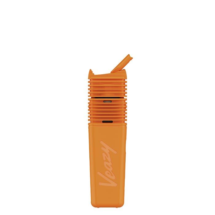 Orange VEAZY device on a white background
