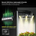 ARAY 3 Grow Light. 
LED grow light system with remote driver and dimming switch, used for indoor plants.