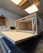 DryBox, a drying box for herbs opened up. To see a wooden frame to apply the herbs to.