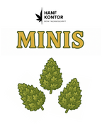 Product packaging with green leaves, text about PHC percentages, and branding at the top.