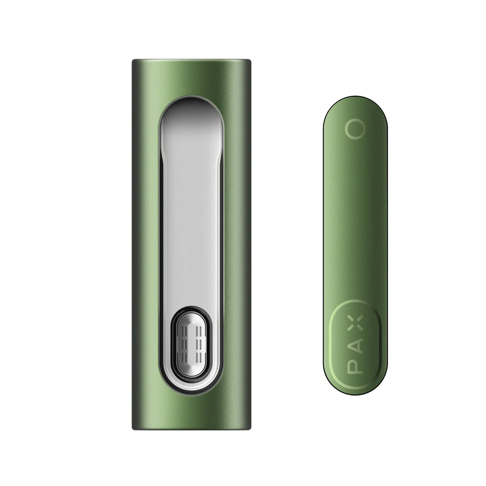 Green device with 'PAX' branding on a white background